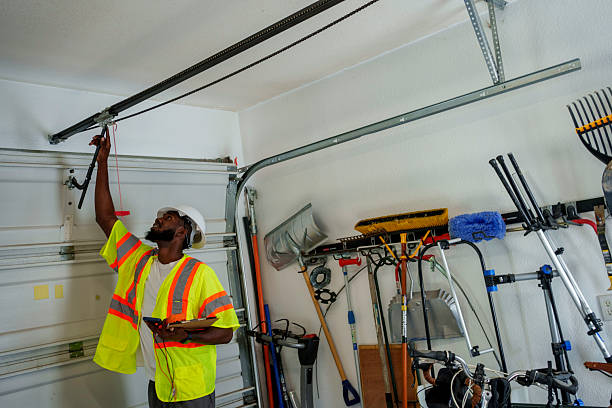 Professional Garage Door Panel Replacement technician working in Hudson Bend, TX